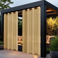 Transparente Outdoor-Vorhänge für die Terrasse, wasserdicht – 2 Paneele mit Ösen oben, für Wohnzimmer, Schlafzimmer, Veranda, Pergola, Cabana, 132,1 Transparente Outdoor-Vorhänge für die Terrasse, wasserdicht – 2 Paneele mit Ösen oben, für Wohnzimmer, Schlafzimmer, Veranda, Pergola, Cabana, 132,1 von CYSLMUK