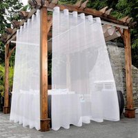 Transparente Outdoor-Vorhänge für die Terrasse, wasserdicht – 2 Paneele mit Ösen oben für Wohnzimmer, Schlafzimmer, Veranda, Pergola, Cabana, 132,1 x von CYSLMUK