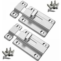 Türschloss aus Edelstahl mit Schraubriegel, für Innentüren, Badezimmer, Toiletten, Schlafzimmer, 10 cm, 2er-Pack von CYSLMUK