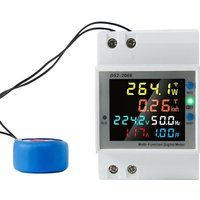 Einphasiger Stromzähler, AC40-300V 100A 6-in-1 WiFi Smart Stromzähler DIN-Schiene Smart Energiezähler mit externem CT Einphasiger Stromzähler, AC40-300V 100A 6-in-1 WiFi Smart Stromzähler DIN-Schiene Smart Energiezähler mit externem CT von CYSLMUK