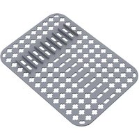 Graue Spülbeckenmatte, Silikon-Schutzmatte, 40 x 29 cm, PVC-Küchenspüle, Schutzmatte für Spülbecken und Spüle mit Abflusslöchern von CYSLMUK