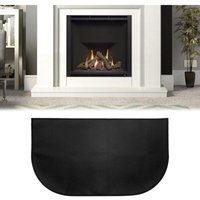 Kaminmatte, Feuerschutzmatte, Feuerfeste Matte vor dem Kamin, Feuerfeste Matte vor dem Kamin, Halbrund für Kamin, Ofen, Grill, Schwarz (102x50) von CYSLMUK