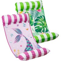 Cyslmuk - Pool-Hängematten-Set – Set mit 2 aufblasbaren Pool-Schwimmern für Erwachsene, 4-in-1, vielseitiges Pool-Zubehör, Liegestuhl, Übung, von CYSLMUK