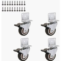 4 Stück Möbelrollen, kleine Lenkrolle mit Bremse und Montageplatte und Schrauben – 25 mm 4 Stück Möbelrollen, kleine Lenkrolle mit Bremse und Montageplatte und Schrauben – 25 mm von CYSLMUK