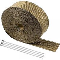 Cyslmuk - Wärmedämmband aus Titanlegierung, 5 m x 2,5 cm, für Auspuffrohr, Auspuffkrümmer, schwarzer Edelstahl mit 4 Bändern, Titan von CYSLMUK