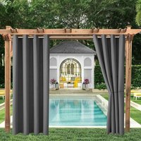 Wasserdichte Outdoor-Vorhänge, Verdunkelungsvorhänge, wärmeisoliert, für Pavillon, Gartenhaus, Pergola, Veranda, 132 x 213 cm, Dunkelgrau Wasserdichte Outdoor-Vorhänge, Verdunkelungsvorhänge, wärmeisoliert, für Pavillon, Gartenhaus, Pergola, Veranda, 132 x 213 cm, Dunkelgrau von CYSLMUK