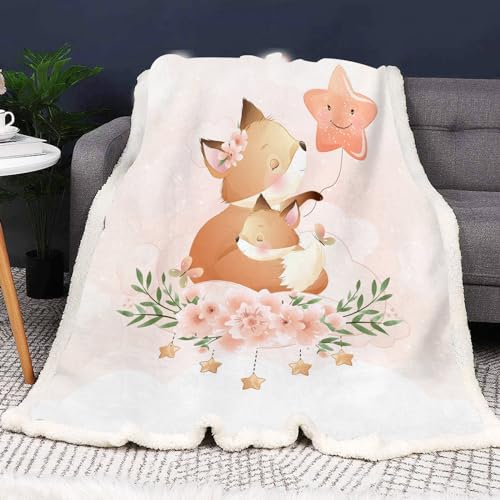 CYSYLQW Fuchs Decke 150x200 cm kuscheldecke Kinder Fuchs Fleecedecke Wohndecke 3D Drucken Wald Wild Fuchs Flauschig Decke Sofadecke 130x150 cm Couchdecke Tagesdecke (1,150 x 200 cm) von CYSYLQW