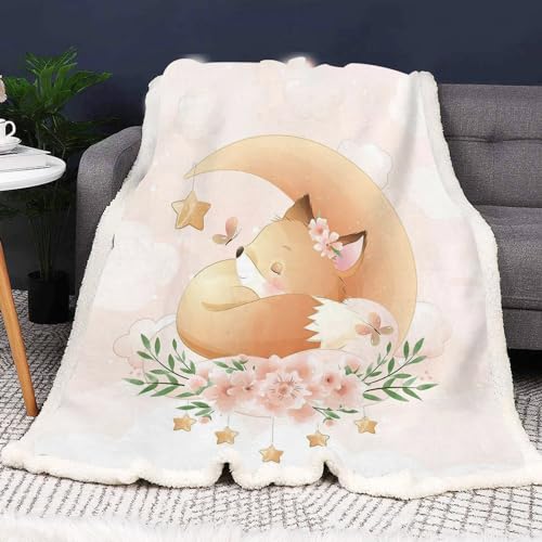 CYSYLQW Fuchs Decke 150x200 cm kuscheldecke Kinder Fuchs Fleecedecke Wohndecke 3D Drucken Wald Wild Fuchs Flauschig Decke Sofadecke 130x150 cm Couchdecke Tagesdecke (2,150 x 200 cm) von CYSYLQW