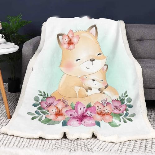 CYSYLQW Fuchs Decke 150x200 cm Kuscheldecke Kinder Fleecedecke Wohndecke 3D Drucken Wald Wild Flauschig Sofadecke 130x150 cm Couchdecke Tagesdecke (4,150 x 200 cm) von CYSYLQW