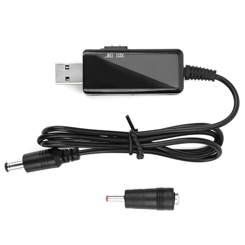 CYTGOUPER USB zu DC Booster Kabel, Led Lenser Ladekabel 5V auf 9V 12V Step-Up mit Digitalanzeige einstellbar,5521M USB C Boost Converter ideal für optische Modems und Router von CYTGOUPER