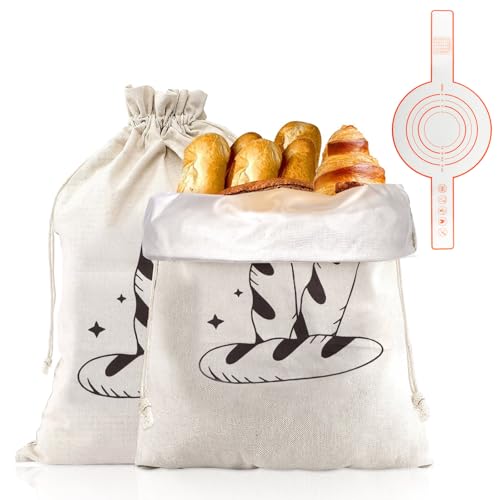 CYUaoao 2 Stück Brotbeutel Leinen 44 x 30cm, Brotbeutel mit Innenfutter und Backmatte, Brotsack zum Frischhalten, Brottüten für Brot Aufbewahrung, Wiederverwendbare Brotbeutels CYUaoao 2 Stück Brotbeutel Leinen 44 x 30cm, Brotbeutel mit Innenfutter und Backmatte, Brotsack zum Frischhalten, Brottüten für Brot Aufbewahrung, Wiederverwendbare Brotbeutels von CYUaoao