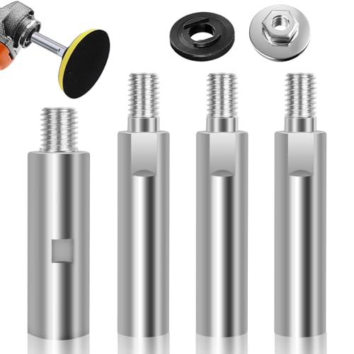 CYUaoao Winkelschleifer Verlängerung Set, 3 Stück M10 Polisher Verlängerung Schaft und 1Stück M14 Adapter Stange mit 100 Typ Druckplatten, 80mm 75mm Pleuelstange für Winkelschleifer,Poliermaschine von CYUaoao