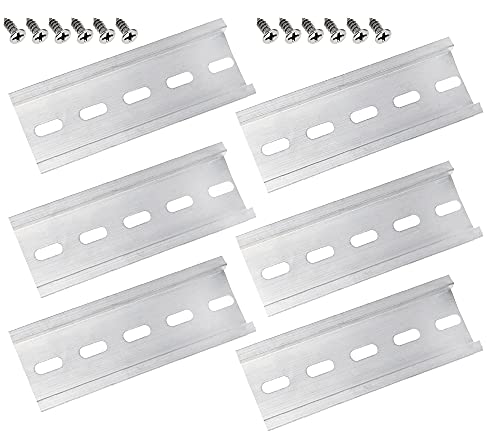 CYUaoao 6 Stück DIN-Schiene Schlitz Hutschiene10cm Aluminium DIN Schiene Montageschiene Hängeschiene Hängeschiene Schrank DIN-Schien Führungsschienen für Verteilerschrank Schaltschrank Einbau von CYUaoao