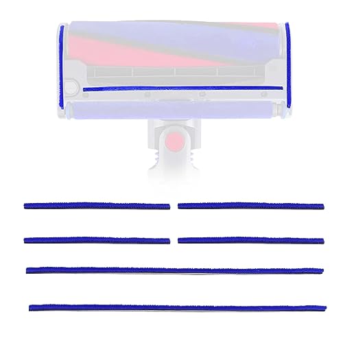 CYUaoao 6 Stück Weiche Plüschstreifen für Dyson V6 V7 V8 V10 V11 Rollbürste Plüschstreifen Ersatz für Dyson Staubsauger Zubehör Soft Roller Blau von CYUaoao