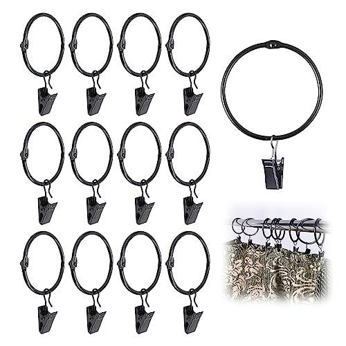 CYUaoao Gardinenringe mit Clips 12 Stück Duschvorhänge Metall Vorhangringe 50 mm Duschvorhang Haken Vorhang Hängend Ringe Vorhangklammern für Fenster und Tür Innendurchmesser Schwarz CYUaoao Gardinenringe mit Clips 12 Stück Duschvorhänge Metall Vorhangringe 50 mm Duschvorhang Haken Vorhang Hängend Ringe Vorhangklammern für Fenster und Tür Innendurchmesser Schwarz von CYUaoao