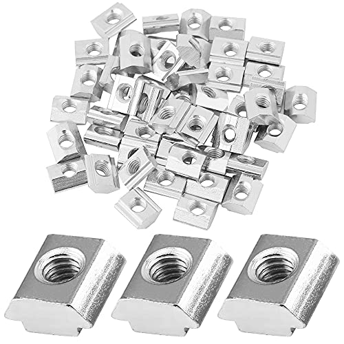 CYUaoao T Nut Muttern M5 Nutensteine M5 80 Stück Kohlenstoffstahl T Schiene Gleitmuttern Schiebemutter Hammermuttern für Aluminiumprofil Extrusionsschlitz Kohlenstoffstahl Hammerkopfmutter mit Kugel von CYUaoao