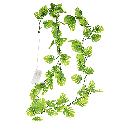 CYUaoao Künstliche Efeu Girlande Hängend mit Licht Künstliche Pflanzen Hängend Blätter Wie Echt für Innen Außen Schlafzimmer Garten Hochzeit Weihnachtsdekoration Wanddekoration 2m von CYUaoao