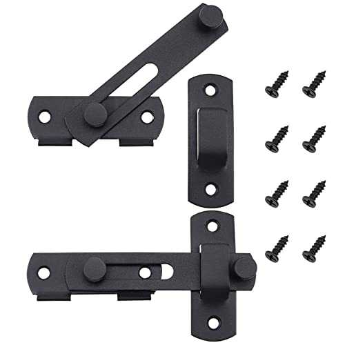 CYUaoao Flip Latch Türriegel Edelstahl Türriegel Schwarz 2 Stück Holz-Gartentor Türverriegelung Schiebeschloss mit Riegel für Tür Fenster Schrank Zimmer Holz-Gartentor von CYUaoao