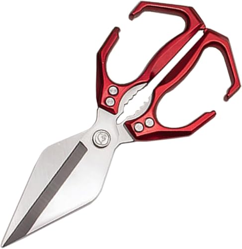 Robuste Küchenschere, Multifunktions-Küchenschere aus Edelstahl mit ergonomischem, rutschfestem Griff zum Schneiden von Fleisch, Hähnchen, Fisch, Meeresfrüchten und Nüssen von CYWBUEAFY