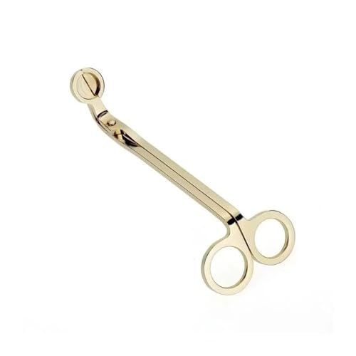 CYWDHFO 18 cm Kerzendochtschneider, runder Kopf, Kerzenkernschere, handgefertigte Werkzeuge mit langem Griff(Gold) von CYWDHFO