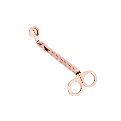 CYWDHFO 18cm Kerze Docht Trimmer Cutter Runde Kopf Kerzen Core Schere Handgemachte Werkzeuge(Rose Gold) von CYWDHFO