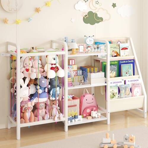 CYXPHION B1 Kinder-Bücherregal und Spielzeugaufbewahrung, 3-stöckiges Bücherregal für Kinderzimmer, Baby-Bücherregal mit Stofftieraufbewahrung, Montessori-Kleinkind-Bücherregal für Kinderzimmer CYXPHION B1 Kinder-Bücherregal und Spielzeugaufbewahrung, 3-stöckiges Bücherregal für Kinderzimmer, Baby-Bücherregal mit Stofftieraufbewahrung, Montessori-Kleinkind-Bücherregal für Kinderzimmer von CYXPHION