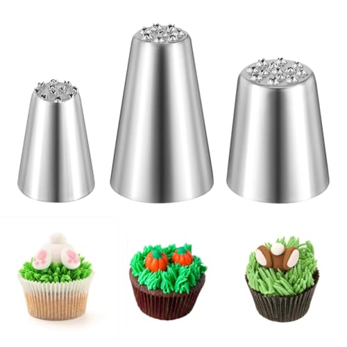 3 Stück Silber verschiedene Größen spritztülle Silber,304 edelstahl spritztüllen set,wiederverwendbar nahtlos spritztüllen groß,Profi Spritzbeutel Set,für Dekorieren von cupcake von CYXZMYA