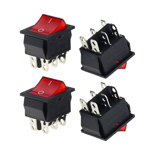 4 Stück Kippschalter 230V,Wippschalter,Wippschalter 230V,Schalter 4 Polig,Schalter Rot,Kippschalter Ein Aus Ein,Mit Wasserfester Abdeckung,Geeignet Für Elektronische Produkte 4 Stück Kippschalter 230V,Wippschalter,Wippschalter 230V,Schalter 4 Polig,Schalter Rot,Kippschalter Ein Aus Ein,Mit Wasserfester Abdeckung,Geeignet Für Elektronische Produkte von CYXZMYA