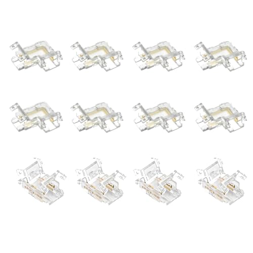 CYXZMYA 12 Stk COB LED Eckverbinder Und Verbinder,Streifen Verbinder 2 Polig 8mm Breite,LED Strip Verbinder Lötfrei und Transparent, LED Strip Connector für COB LED 12V/24V﻿ von CYXZMYA