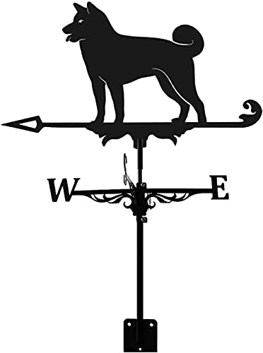 Edelstahl Tier Wetter Vanes Kreative Metallhund Weathervane Messwerkzeuge for Garten Terrasse Ornament Dekoration (Color : Akita) von CYXZX