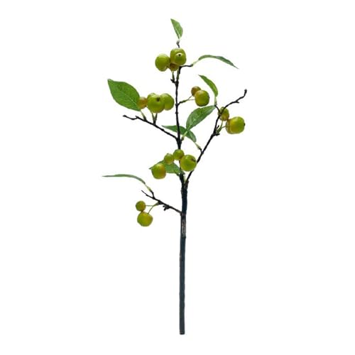 CYYZB 22,8 Zoll Künstlicher Apfelzweig, Künstlicher Apfelzweig, Künstlicher Obstzweig, Apfelstiel mit Grünen Blättern, Künstlicher Obststiel für Tisch, Garten, Hochzeit, Party, (C) von CYYZB
