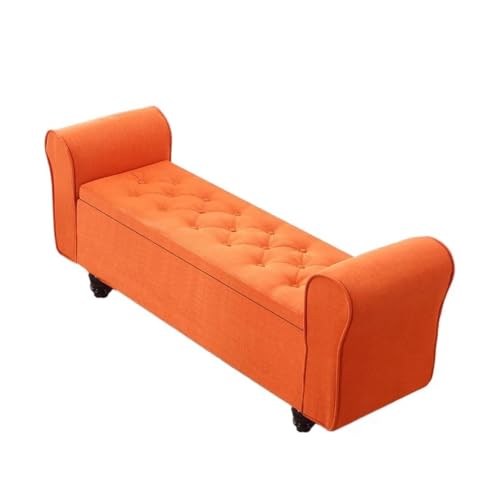 Aufbewahrungsbank Multifunktionales Ende des Bettes, Schlafzimmer-Aufbewahrung, Nachttisch, Sofa-Hocker, Bekleidungsgeschäft-Aufbewahrung, Schuhbank(Orange,Groß) von CYairong-22