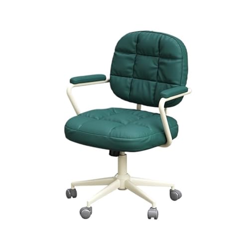 CYairong-22 Computerstuhl Bürostuhl, ergonomischer Stuhl mit Rollen, Kleiner moderner Chefsessel aus Leder for Büro, Besprechungszimmer, Arbeitszimmer Chefsessel(Green) von CYairong-22