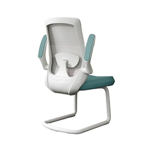 CYairong-22 Computerstuhl Chefsessel, Empfangsstuhl mit Netzrücken, verstellbaren Armlehnen und Metallschlittenbasis Chefsessel(Blue) von CYairong-22