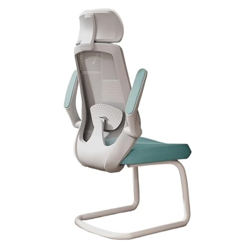 CYairong-22 Computerstuhl Ergonomischer Bürostuhl ohne Rollen, Gaming-Stuhl mit verstellbaren Armlehnen, Schreibtischstuhl for das Homeoffice, Arbeitsstuhl mit Lendenwirbelstütze Chefsessel(Green) von CYairong-22