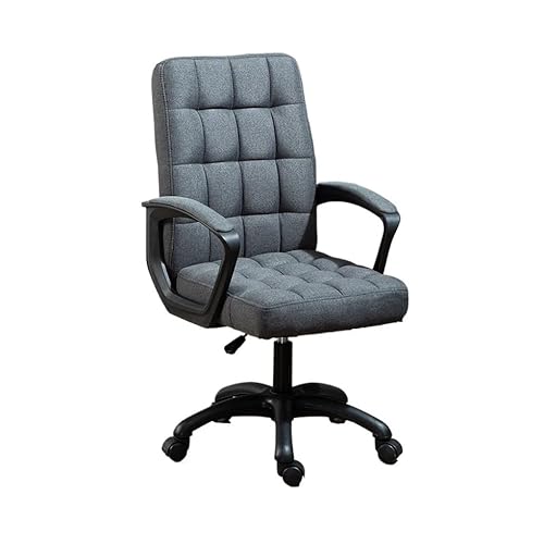 CYairong-22 Computerstuhl Komfortstuhl Home-Office-Stuhl mit Armlehnen und Rollen Hohe Rückenlehne Stoffkissen Arbeitszimmerstuhl Büro-Chefsessel Chefsessel(Grigio) von CYairong-22