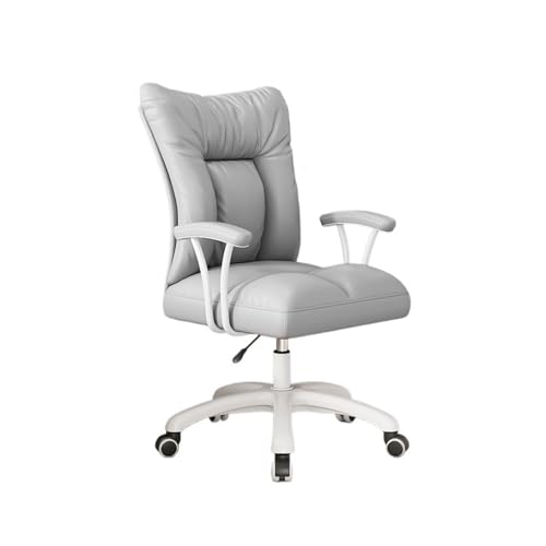CYairong-22 Computerstuhl PU-Leder-Schreibtischstuhl, Verstellbarer Chef-Arbeitsstuhl, Bürostuhl mit mittlerer Rückenlehne for Wohnzimmer, Schlafzimmer, Büro Chefsessel(Grigio) von CYairong-22