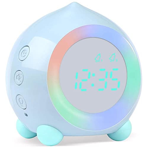 CYairong-22 Digitaler Wecker für Kinder, Sonnenaufgang-Simulator mit LED-Nachtlicht, Lampe für Jungenuhren (blau) von CYairong-22