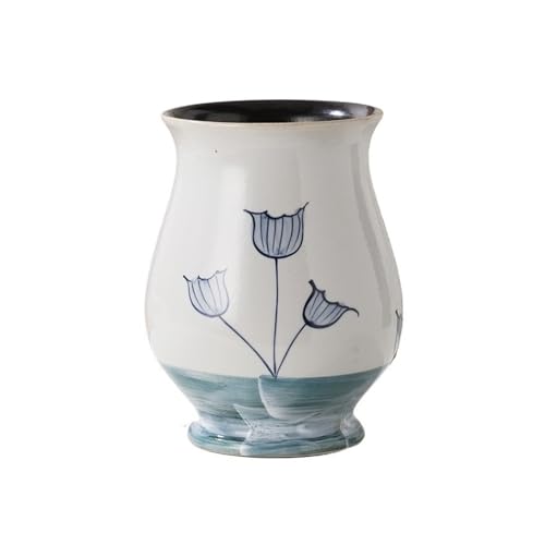 CYairong-22 Pflanzengefäße Blau-weißes Porzellan, leichtes Luxus-Blumenarrangement for den Haushalt, hohes Fußbecken, Keramik-Grünpflanzenbecken mit Abflussloch Blumentöpfe von CYairong-22