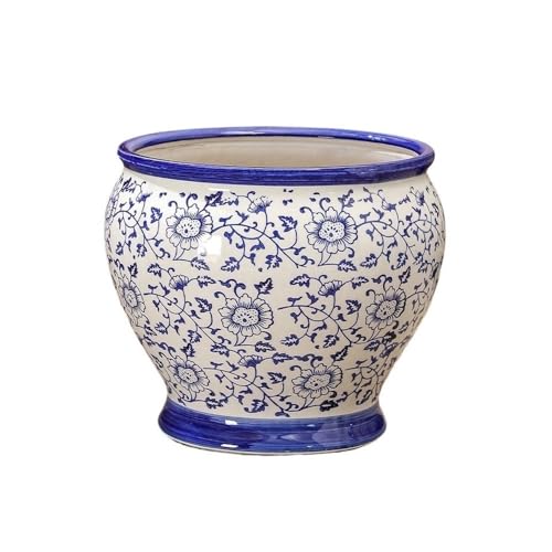 CYairong-22 Pflanzengefäße Großer Blumentopf aus Keramik for den Haushalt, blau-weißer Porzellan zur Bodendekoration for Innen- und Außenbereich Blumentöpfe CYairong-22 Pflanzengefäße Großer Blumentopf aus Keramik for den Haushalt, blau-weißer Porzellan zur Bodendekoration for Innen- und Außenbereich Blumentöpfe von CYairong-22