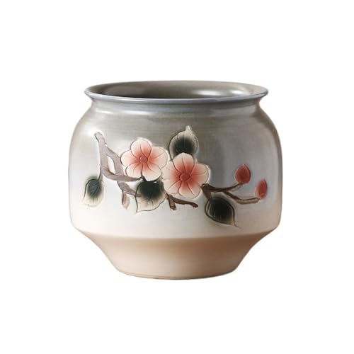 CYairong-22 Pflanzengefäße Handgeschnitzte Pflaumenblüte Home Wohnzimmer Grüne Pflanze Dekoration Bonsai Jingdezhen Keramik Blumentopf Blumentöpfe von CYairong-22