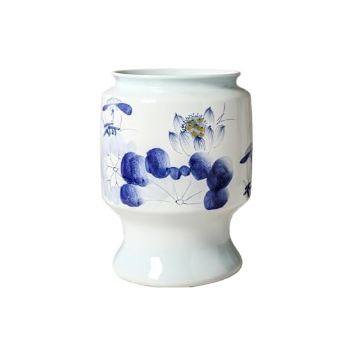 CYairong-22 Pflanzengefäße Hochtemperatur-Keramik-Blumentopf Jingdezhen mit hohem Fuß Blau-weißes Porzellan Handbemalter Blumentopf Blumentöpfe von CYairong-22