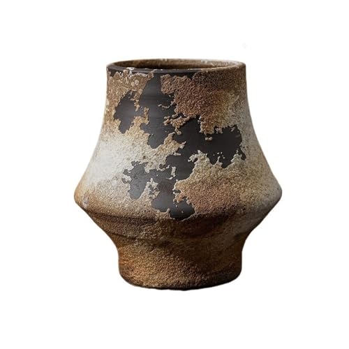CYairong-22 Pflanzengefäße Jingdezhen Blumentöpfe im chinesischen Stil, Retro, grobe Keramik, Blumengefäße, großkalibrige antike Blumentöpfe(Bruin) von CYairong-22