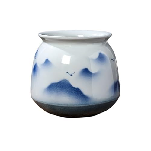 CYairong-22 Pflanzengefäße Jingdezhen Keramik-Blumentopf, Wohnzimmer, Klassische handbemalte Landschaft, spezieller Topf im chinesischen Stil Blumentöpfe von CYairong-22