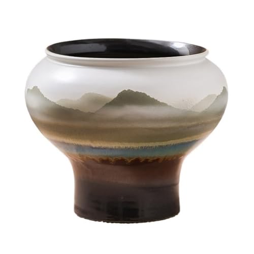 CYairong-22 Pflanzengefäße Jingdezhen Keramik Blumentopf Vintage Boden Decke Topf Einfache Malerei Dekoration Blumentöpfe von CYairong-22