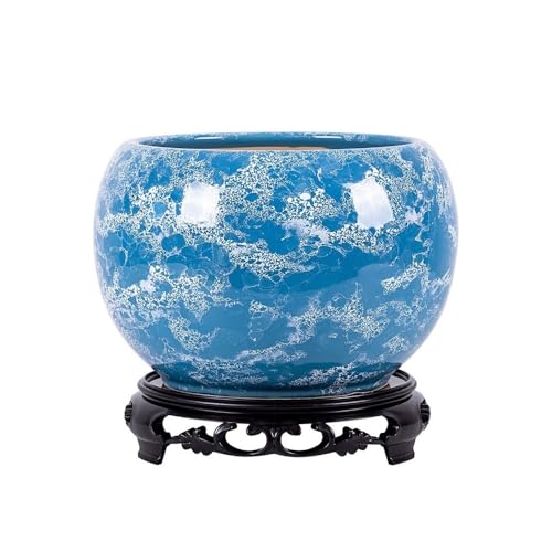 CYairong-22 Pflanzengefäße Kugelförmiger großer Blumentopf, einfacher Hochtemperatur-Keramik-Blumentopf mit Boden und Ablaufloch Blumentöpfe von CYairong-22