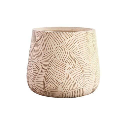 CYairong-22 Pflanzengefäße Magnesiumschlamm, extra großer Durchmesser, 35 cm, größerer runder Blumentopf, for den Innenbereich, Wohnzimmer, Balkon, Boden, Kleiner Baumtopf Blumentöpfe(Beige) von CYairong-22