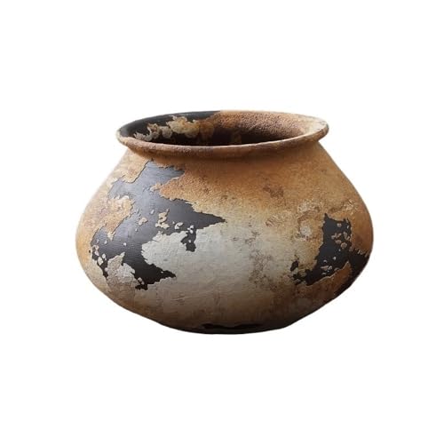 CYairong-22 Pflanzengefäße Retro Grobkeramik Blumengefäße Jingdezhen Chinesischer Stil Blumentöpfe Großkalibrige Antike Blumentöpfe(Bruin) von CYairong-22