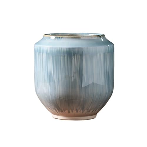CYairong-22 Pflanzengefäße Schlichter chinesischer Keramik-Blumentopf for den Haushalt, Leichter Luxus-Bonsai, Topfpflanzen-Übertopf, Pflanzentopf Blumentöpfe(Blue) von CYairong-22