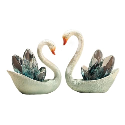 CYairong-22 Wohnzimmerdekor EIN Paar Schwan Ornamente Moderne Licht Luxus Eingang Hause Dekoration Kunst Skulptur Dekorative Wohnaccessoires(Blue) von CYairong-22